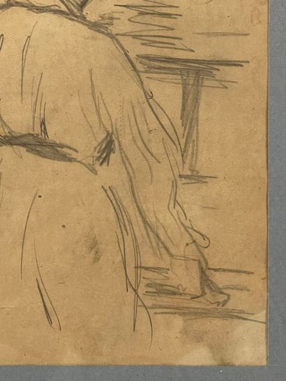 P.L. DUSOUCHET.
Femme de dos.
Dessin à la...
