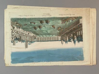 Réunion de douze gravures et vues d'optiques,...