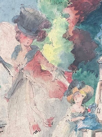 F. BOSCHER.
Élégante à l'ombrelle dans le...