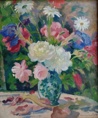 Mario MICHELETTI (1892-1975).
Vase de fleurs...