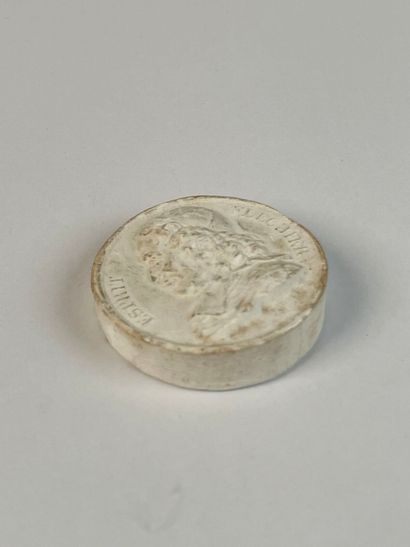 Médaillon en plâtre figurant en relief le...