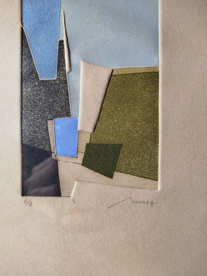 Bernard MUNCH (1921-2009)
Compositions abstraites.
Deux...