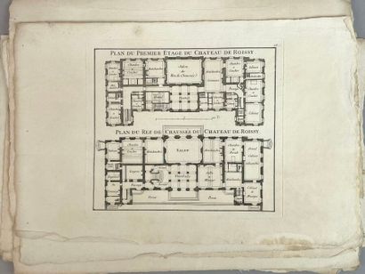 Réunion de vingt-deux gravures : 
Plans de...