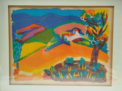 D'après Pierre AMBROGIANI (1907-1985).
Paysage...