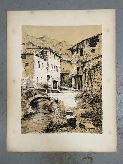 Réunion de deux gravures en couleurs : 
-...