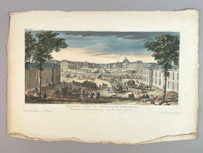 Réunion de neuf gravures et vues d'optiques...