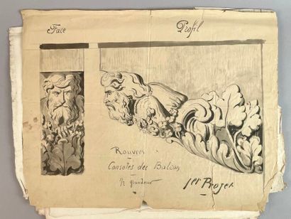 Réunion de vingt-deux gravures : 
Plans de...