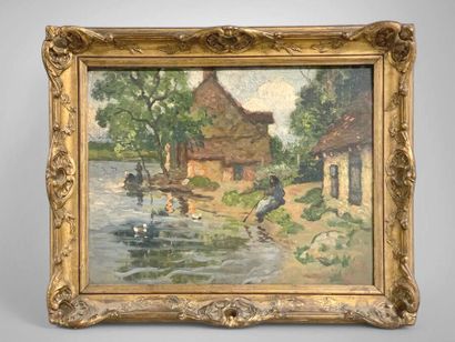 Eugène CHIGOT (1860-1923).
Pêcheurs au bord...