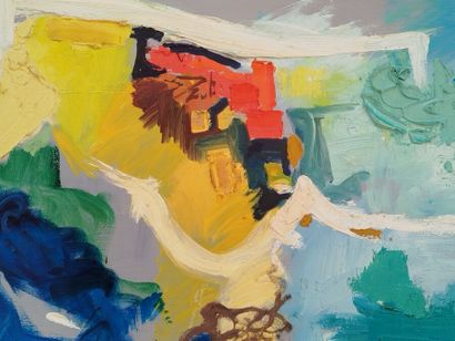 RJ.T.
Composition abstraite.
Huile sur toile...