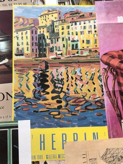 Lot d'affiches diverses dont affiche de l'exposition...