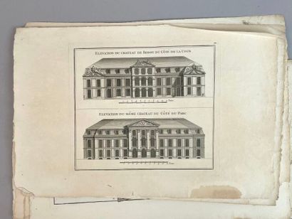 Réunion de vingt-deux gravures : 
Plans de...