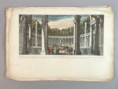 Réunion de neuf gravures et vues d'optiques...