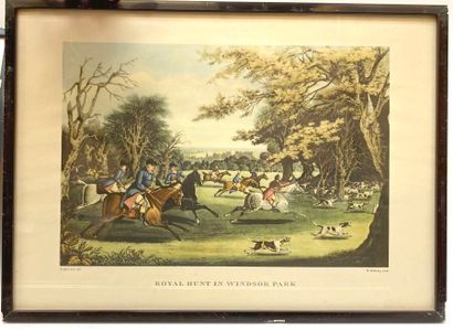 Réunion de deux gravures en couleurs : 
-...