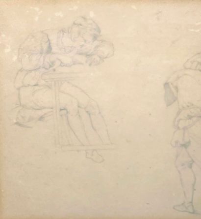 École du XIXe siècle.
Étude de personnages...