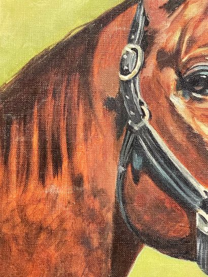 École moderne.
Tête de cheval.
Huile sur...