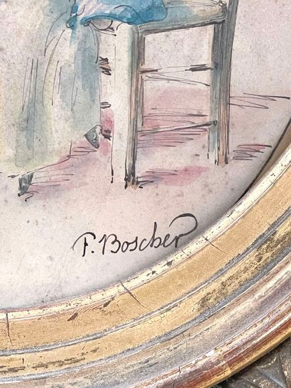 F. BOSCHER.
Élégante à l'ombrelle dans le...