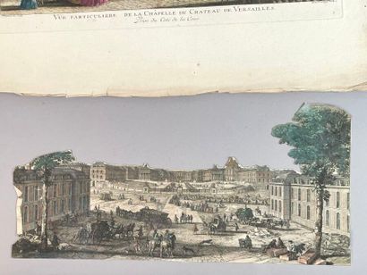 Réunion de neuf gravures et vues d'optiques...