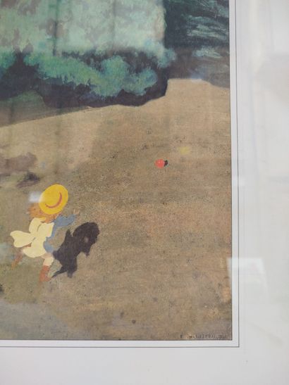 D'après Félix VALLOTTON (1865-1925).
Le ballon.
Lithographie...