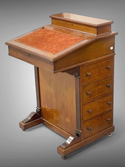 Petit bureau Davenport en bois, le plateau...