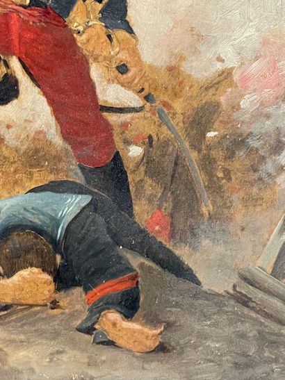 D'après Wilfrid BEAUQUESNE.
Les soldats.
Huile...