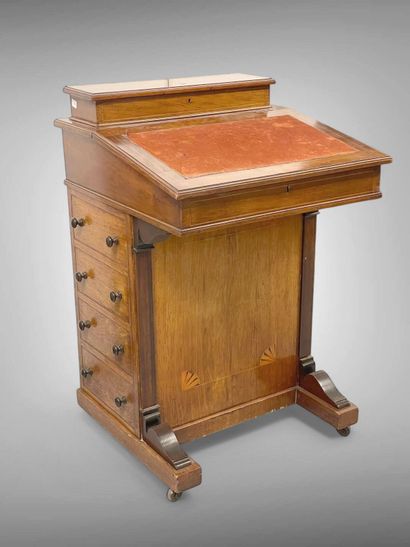 Petit bureau Davenport en bois, le plateau...