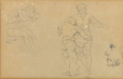 École du XIXe siècle.
Étude de personnages...