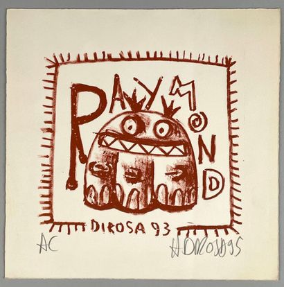 Hervé DI ROSA (né en 1959).
Raymond.
Lithographie,...