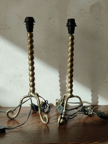 Paire de pieds de lampes de chevet tripodes...