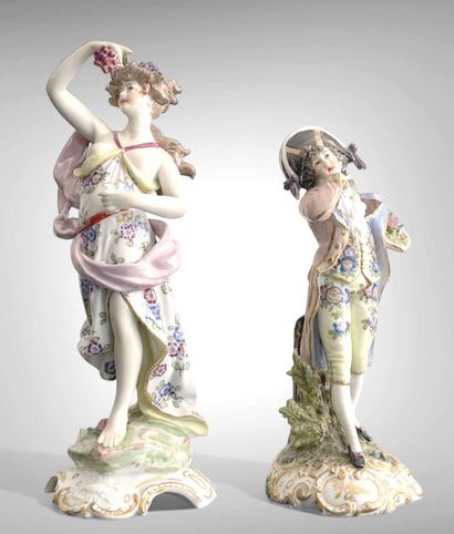 Lot comprenant deux sujets en porcelaine...