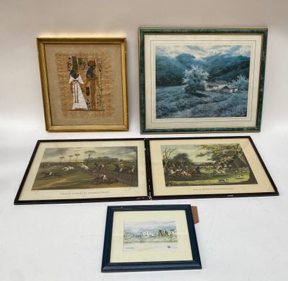 Réunion de deux gravures en couleurs : 
-...