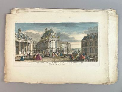 Réunion de neuf gravures et vues d'optiques...