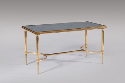 BAGUÈS.
Coffee table with rectangular mirrored...