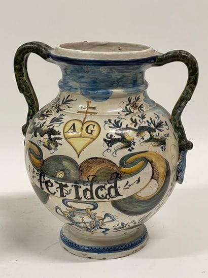 ITALIE, Naples.
Paire de vases de pharmacie...