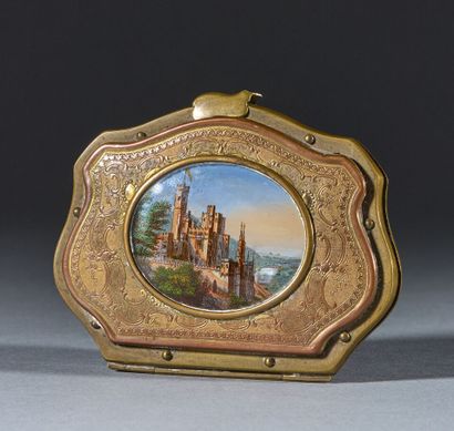 Souvenir purse from the Grand Tour, decorated...