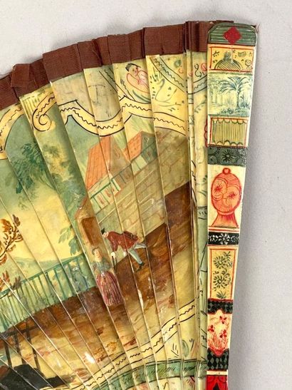 Querelle, Europe, vers 1700. 
Éventail de...