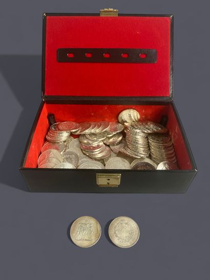FRANCE 
Eighty-four 50-franc silver coins...