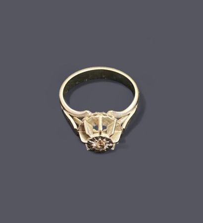 18k (750 thousandths) white gold ring set...