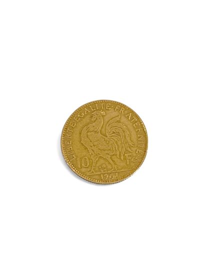 FRANCE 
One 10-franc gold coin with rooster,...