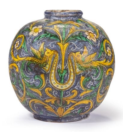 ITALIE, Sicile, Caltagirone. 
Grand vase...