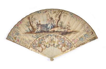 Offrande à Flore, Europe, vers 1750.
Éventail...