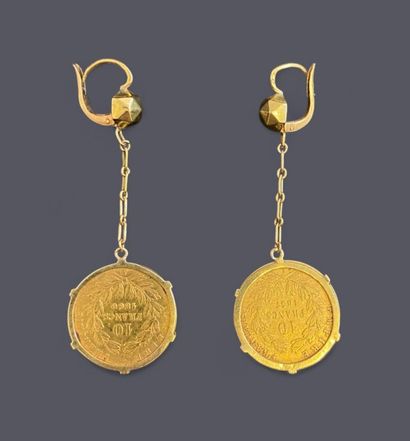 Pair of earrings in 18k (750 thousandths)...