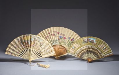 Au bord de la rivière, Japon, vers 1900.
Éventail...