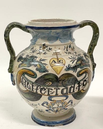 ITALIE, Naples.
Paire de vases de pharmacie...