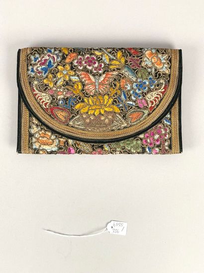 Embroidered pouch, Europe, circa 1920.
Rectangular...
