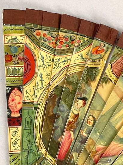 Querelle, Europe, vers 1700. 
Éventail de...