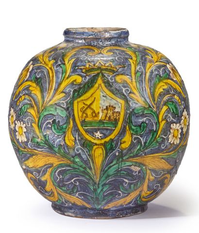 ITALIE, Sicile, Caltagirone. 
Grand vase...