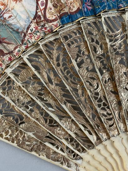 Le mouton couronné, France, circa 1750.
Fan,...
