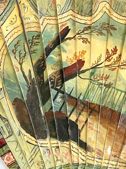 Querelle, Europe, vers 1700. 
Éventail de...
