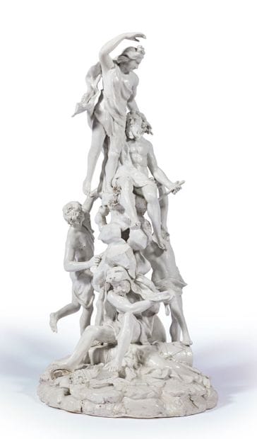 ITALIE, Doccia.
Groupe mythologique en porcelaine,...