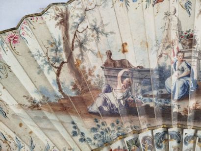 Offrande à Flore, Europe, vers 1750.
Éventail...
